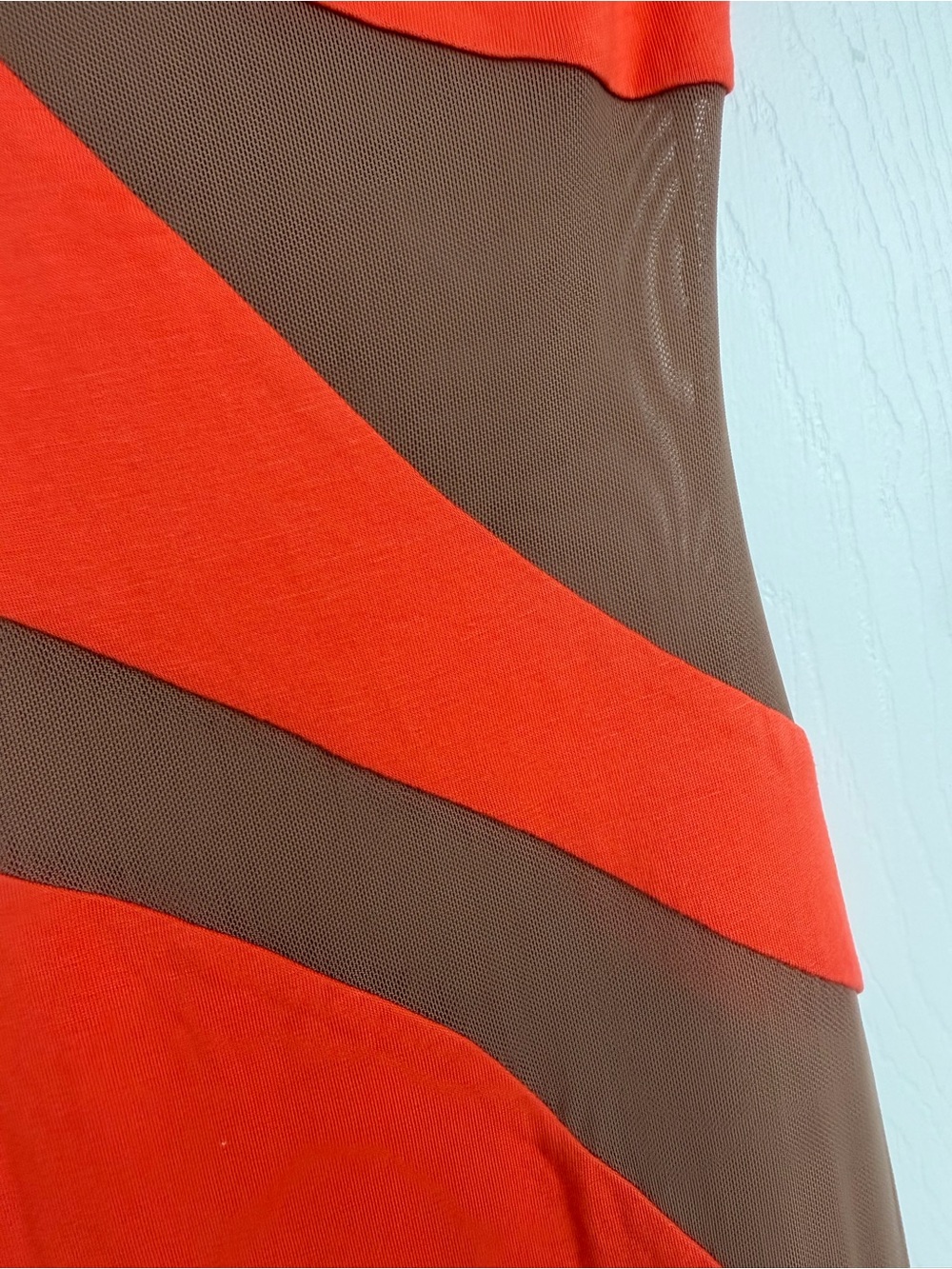 JLUXLABEL Orange One-Shoulder Bodycon Dress with Brown Cutouts - Picture 5 of 5